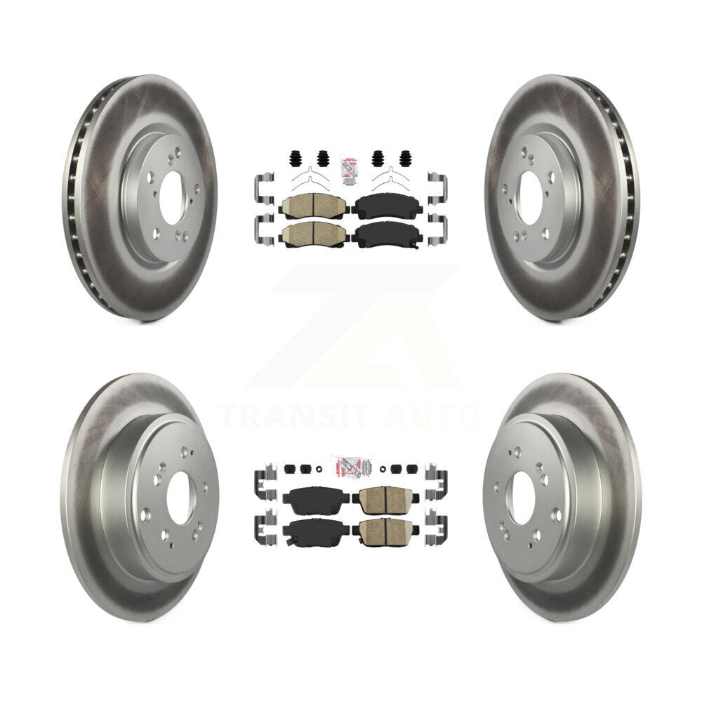 Front Rear Ceramic Pads And Coated Disc Brake Rotors Kit For 2006-2014 Honda Ridgeline KGA-101660