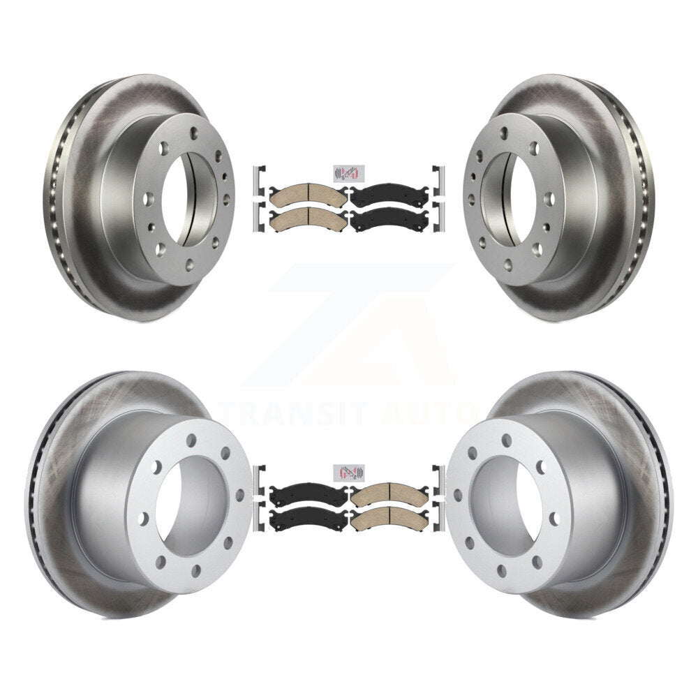 Front Rear Ceramic Pad Coated Brake Rotors Kit For Chevrolet GMC Silverado 3500 Sierra HD KGA-101685