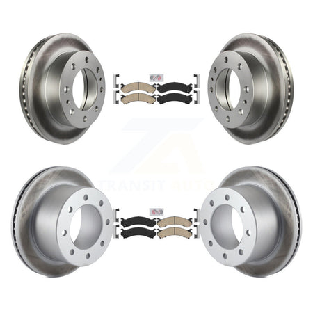 Front Rear Ceramic Pad Coated Brake Rotors Kit For Chevrolet GMC Silverado 3500 Sierra HD KGA-101685