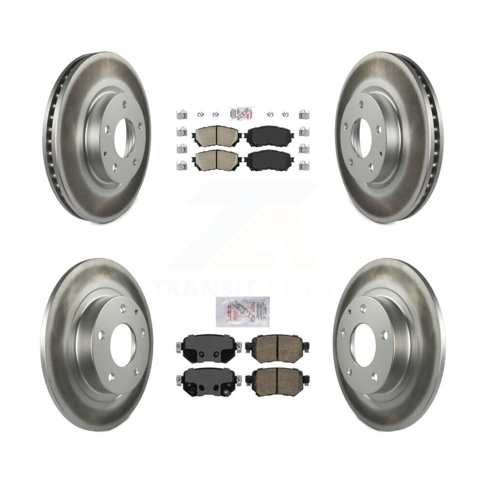 Front Rear Ceramic Pads And Coated Disc Brake Rotors Kit For 2016-2018 Mazda 6 KGA-101686