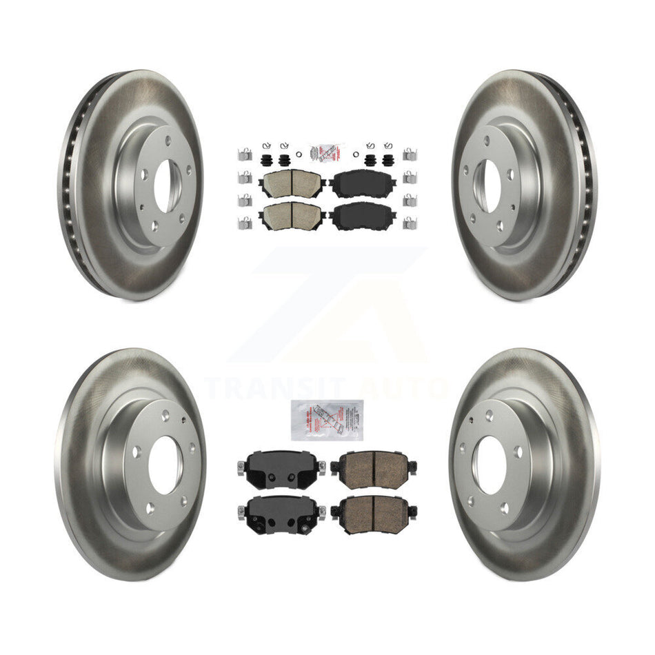 Front Rear Ceramic Pads And Coated Disc Brake Rotors Kit For 2016-2018 Mazda 6 KGA-101687