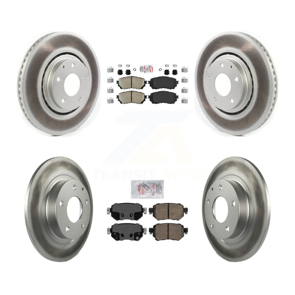 Front Rear Ceramic Pads And Coated Disc Brake Rotors Kit For 2021 Mazda 6 Turbocharged KGA-101689