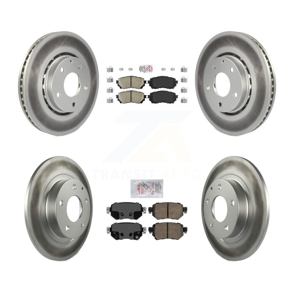 Front Rear Ceramic Pad & Coated Brake Rotor Kit For 2019-2021 Mazda 6 Naturally Aspirated KGA-101690