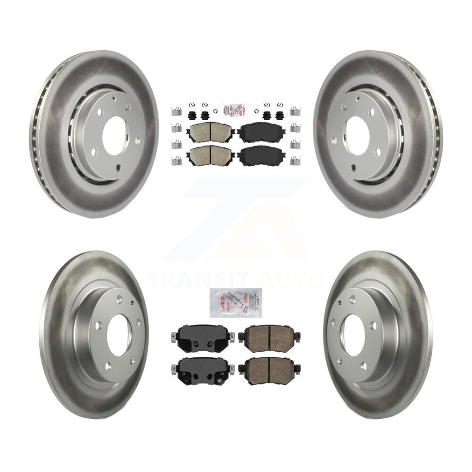 Front Rear Ceramic Pad & Coated Brake Rotor Kit For 2019-2021 Mazda 6 Naturally Aspirated KGA-101691