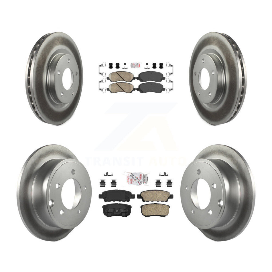 Front Rear Ceramic Pad Coated Brake Rotors Kit For Jeep Patriot Compass Dodge Caliber 200 KGA-101695