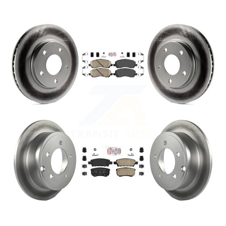 Front Rear Ceramic Pad & Coated Disc Brake Rotors Kit For Mitsubishi Lancer Dodge Caliber KGA-101697