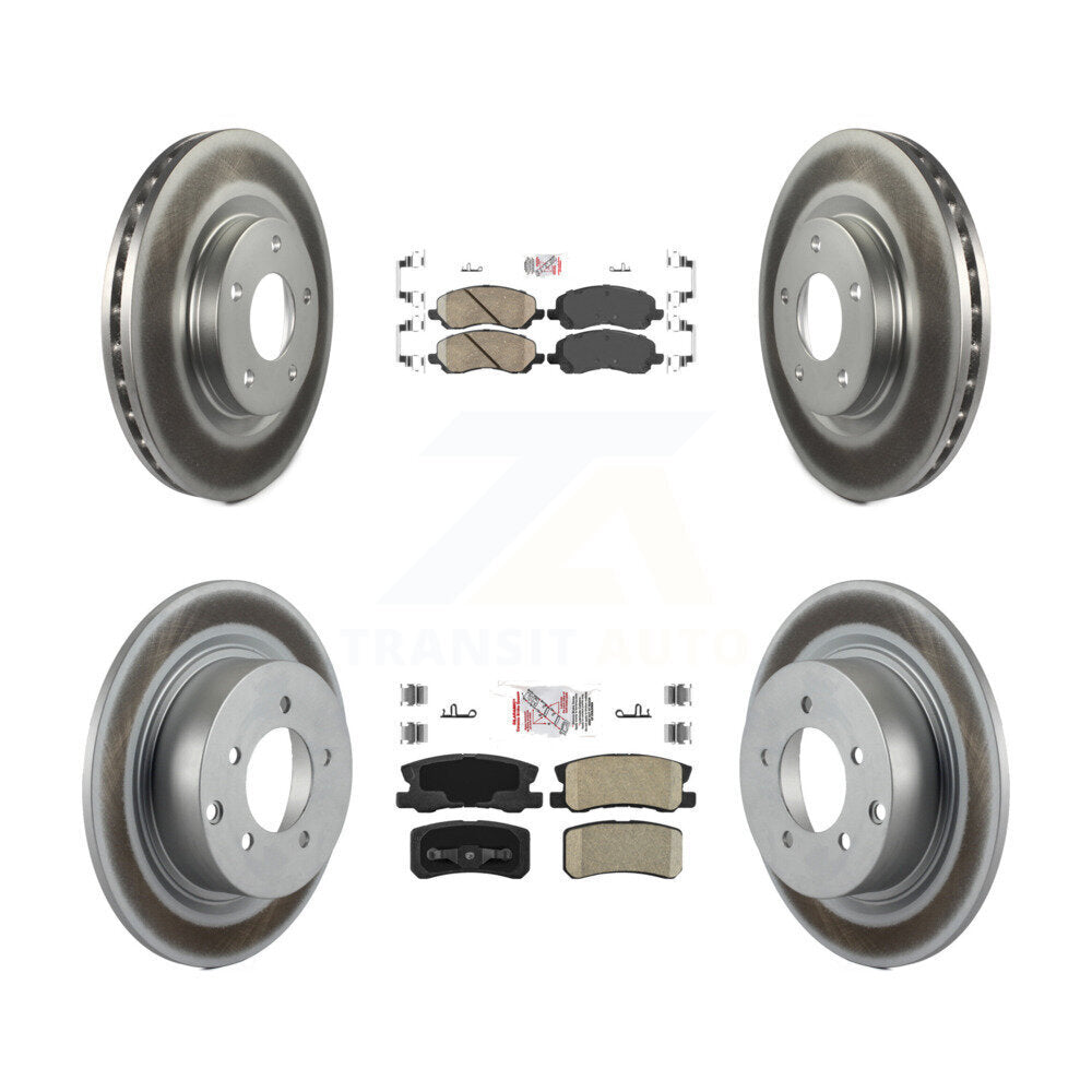 Front Rear Ceramic Pad Coated Brake Rotors Kit For Jeep Mitsubishi Patriot Lancer Compass KGA-101698