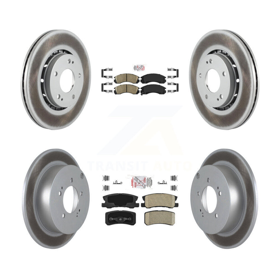 Front Rear Ceramic Pads And Coated Disc Brake Rotors Kit For Mitsubishi Lancer KGA-101700