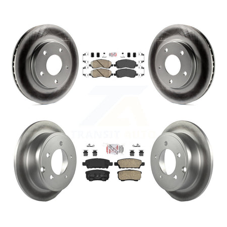 Front Rear Ceramic Pad & Coated Disc Brake Rotors Kit For Mitsubishi Lancer Dodge Caliber KGA-101704