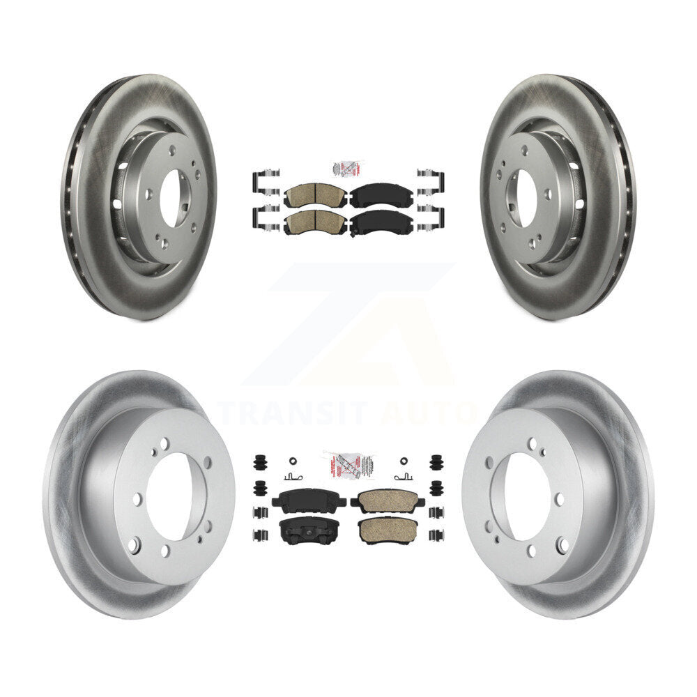 Front Rear Ceramic Pad And Coated Disc Brake Rotor Kit For 2005-2006 Mitsubishi Outlander KGA-101708