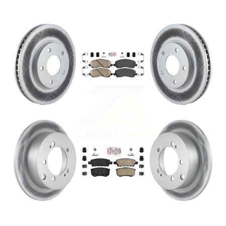Front Rear Ceramic Pads And Coated Disc Brake Rotors Kit For Mitsubishi Lancer KGA-101711