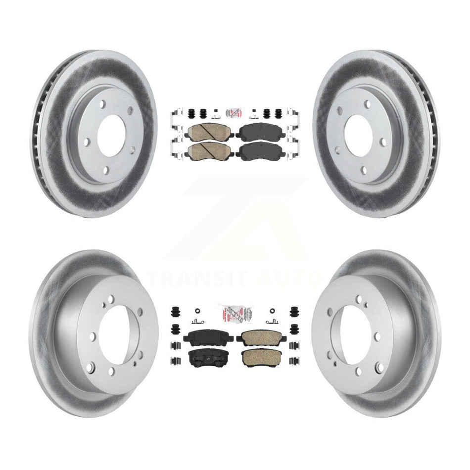 Front Rear Ceramic Pads And Coated Disc Brake Rotors Kit For Mitsubishi Lancer KGA-101711