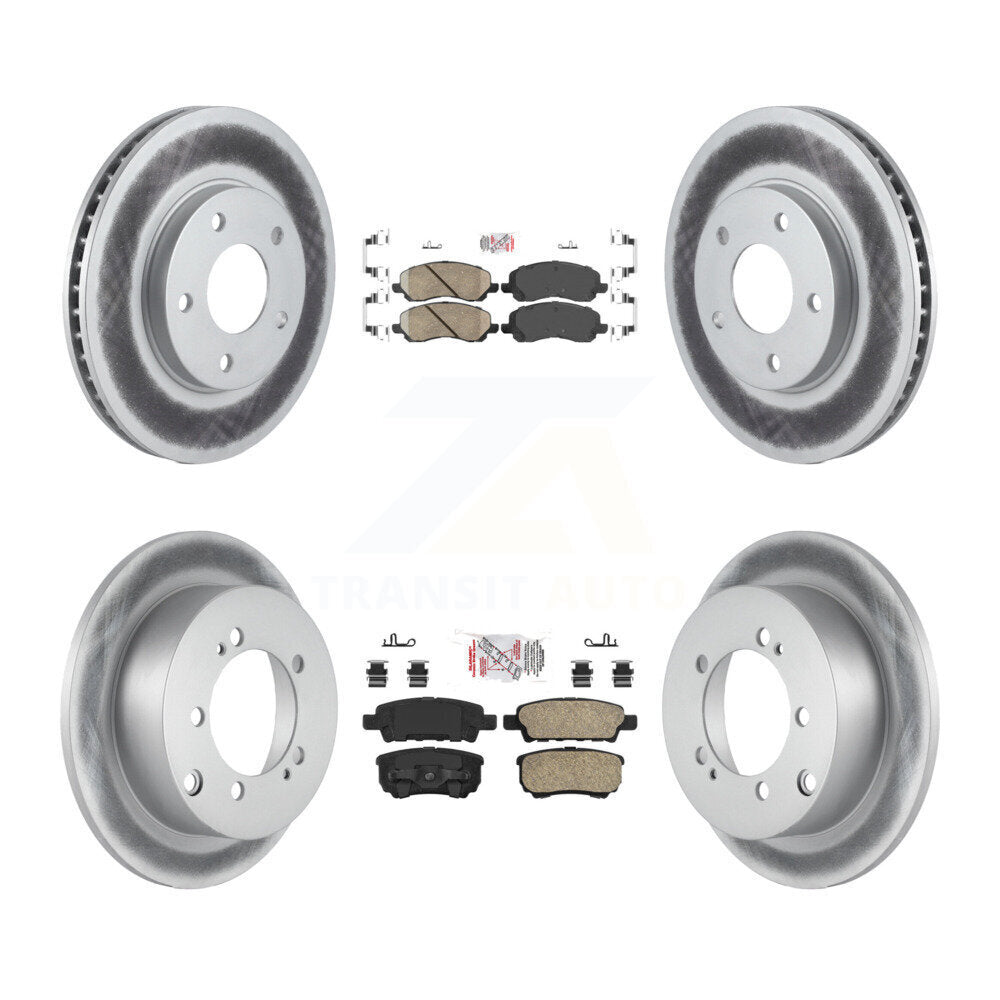 Front Rear Ceramic Pads And Coated Disc Brake Rotors Kit For Mitsubishi Lancer KGA-101712