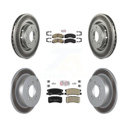 Front Rear Ceramic Pad Coat Brake Rotors Kit For 2009 Mitsubishi Lancer Ralliart To 03 09 KGA-101714