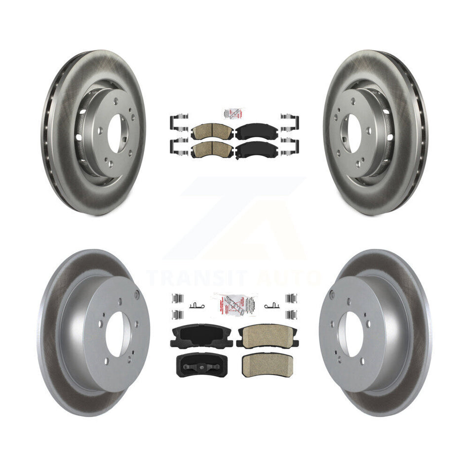 Front Rear Ceramic Pad Coat Brake Rotors Kit For 2009 Mitsubishi Lancer Ralliart To 03 09 KGA-101714