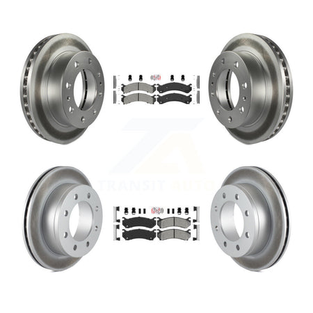 Front Rear Semi-Metallic Pad Coated Brake Rotor Kit For Chevrolet GMC Sierra 2500 HD 3500 KGA-101723
