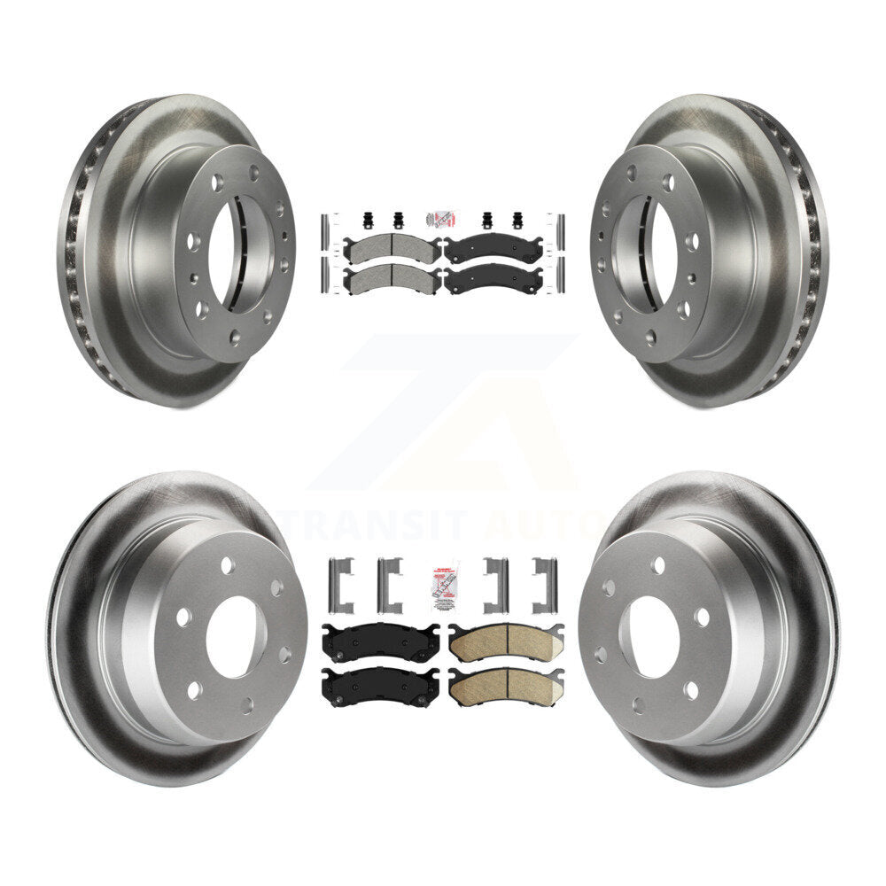 Front Semi-Metallic Rear Ceramic Pad Coat Brake Rotor Kit For Chevrolet Silverado 2500 HD KGA-101729