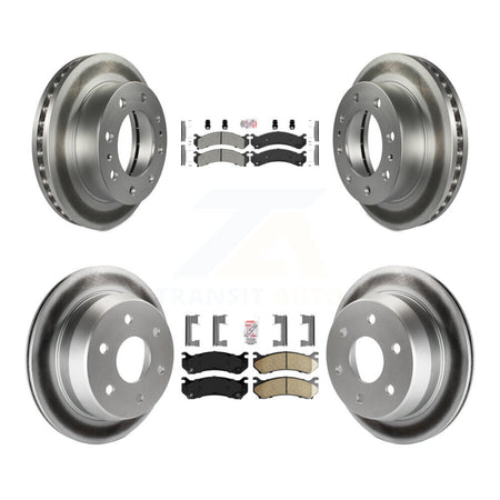 Front Semi-Metallic Rear Ceramic Pad Coat Brake Rotor Kit For Chevrolet Silverado 2500 HD KGA-101729