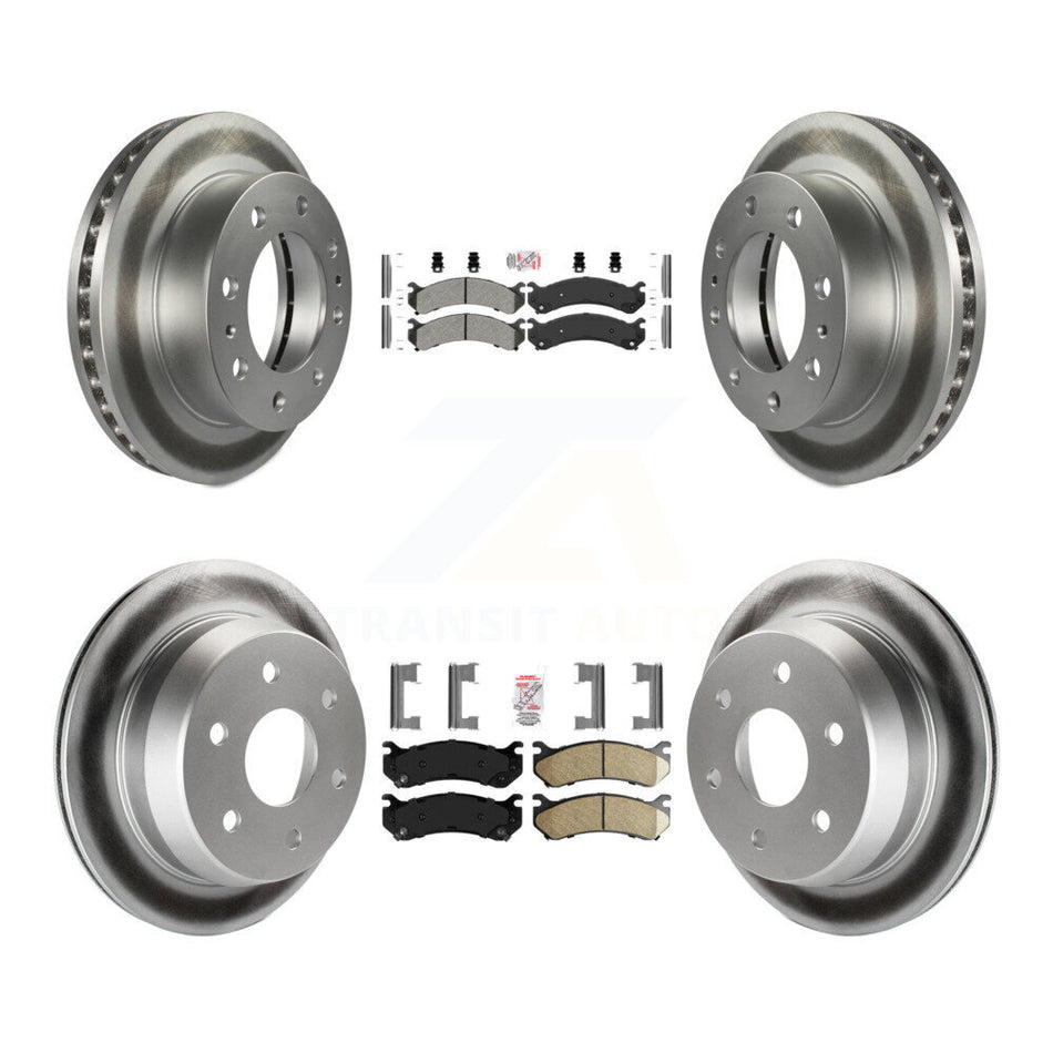 Front Semi-Metallic Rear Ceramic Pad Coat Brake Rotor Kit For Chevrolet Silverado 2500 HD KGA-101729
