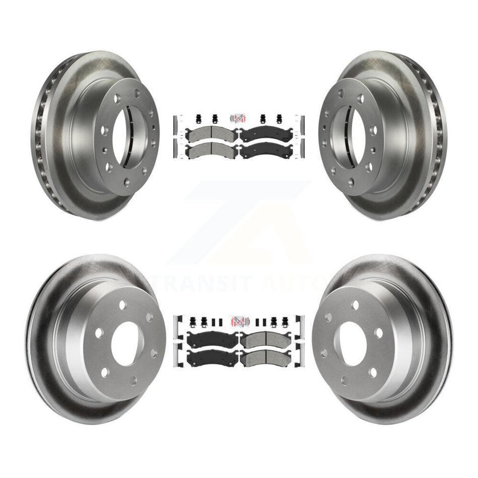 Front Rear Semi-Metallic Pad & Coated Brake Rotor Kit For Chevrolet Silverado 2500 HD GMC KGA-101731