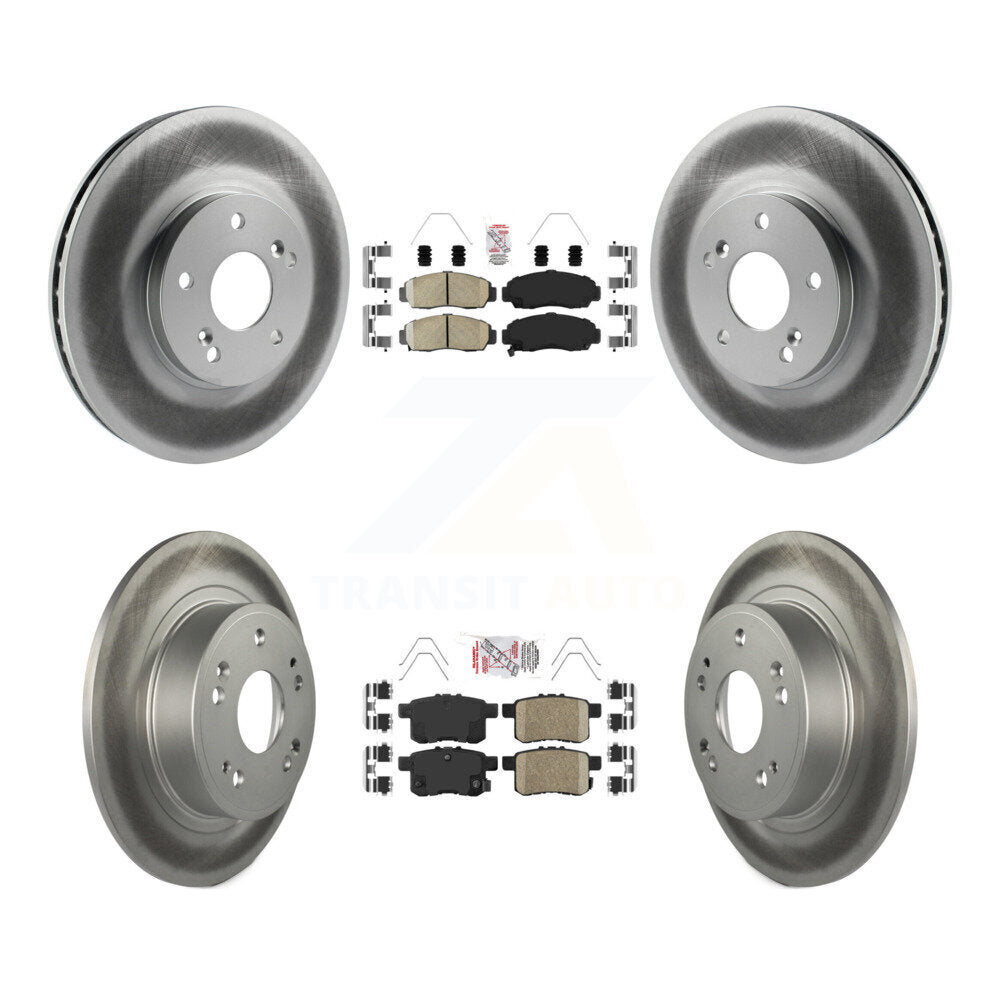 Front Rear Ceramic Pads And Coated Disc Brake Rotors Kit For Honda Accord Acura TSX KGA-101739