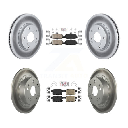 Front Rear Ceramic Pads And Coated Disc Brake Rotors Kit For 2017 Honda Accord LX-S KGA-101763