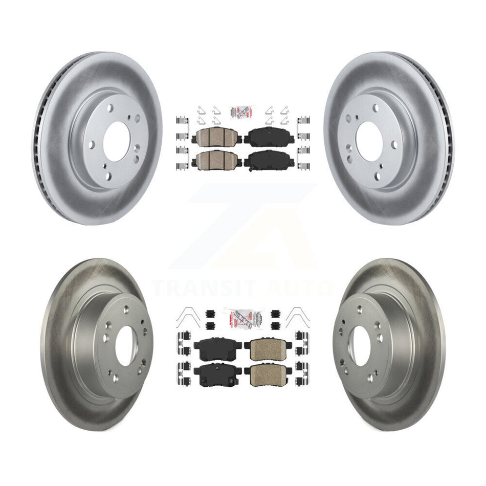 Front Rear Ceramic Pads And Coated Disc Brake Rotors Kit For 2017 Honda Accord LX-S KGA-101764