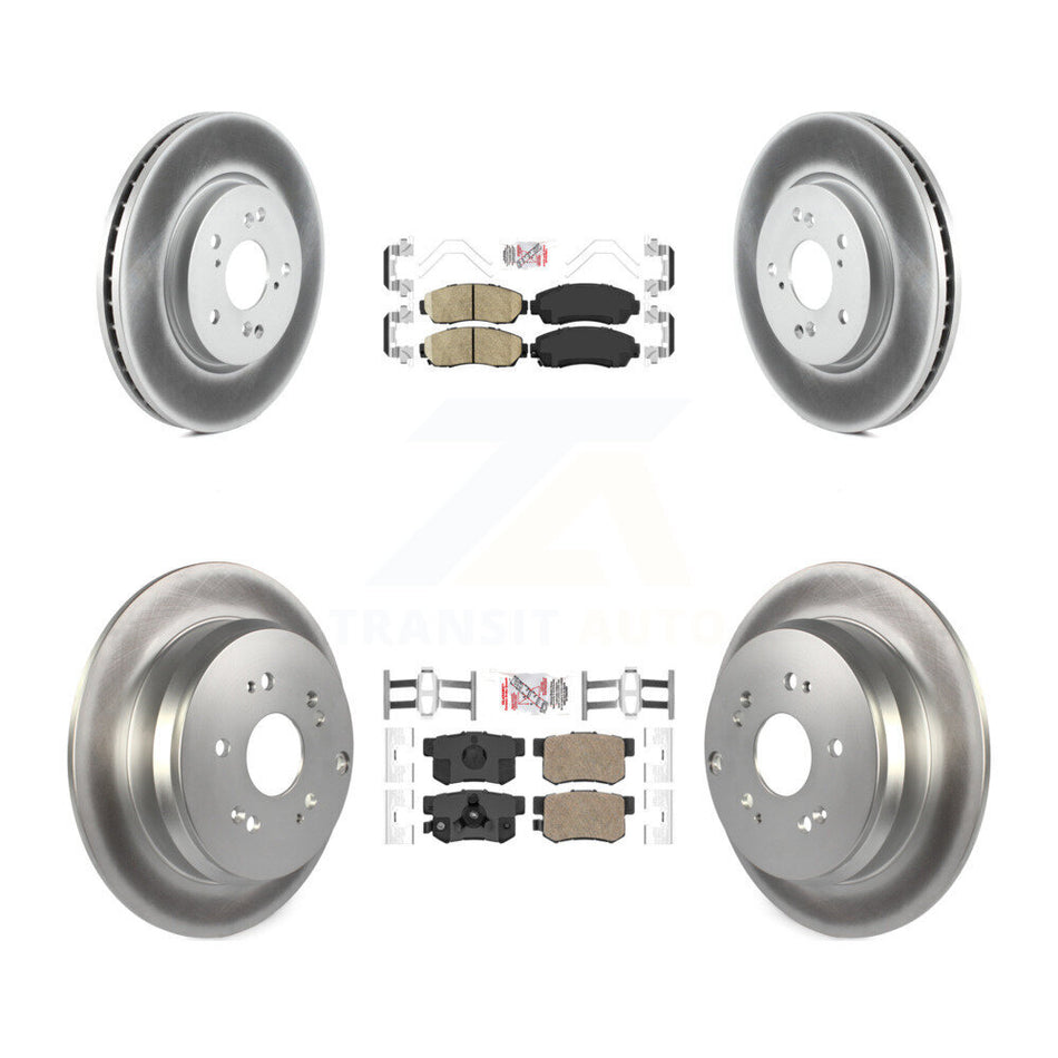 Front Rear Ceramic Pads And Coated Disc Brake Rotors Kit For Honda CR-V Acura RDX KGA-101769