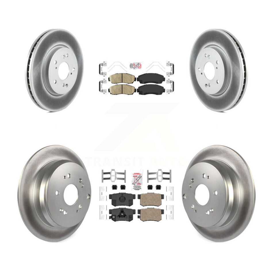 Front Rear Ceramic Pads And Coated Disc Brake Rotors Kit For Honda CR-V Acura RDX KGA-101773