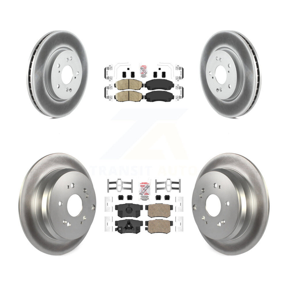 Front Rear Ceramic Pads And Coated Disc Brake Rotors Kit For Honda CR-V Acura RDX KGA-101774