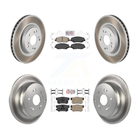Front Rear Ceramic Pads And Coated Disc Brake Rotors Kit For 2012-2016 Honda CR-V FWD KGA-101775