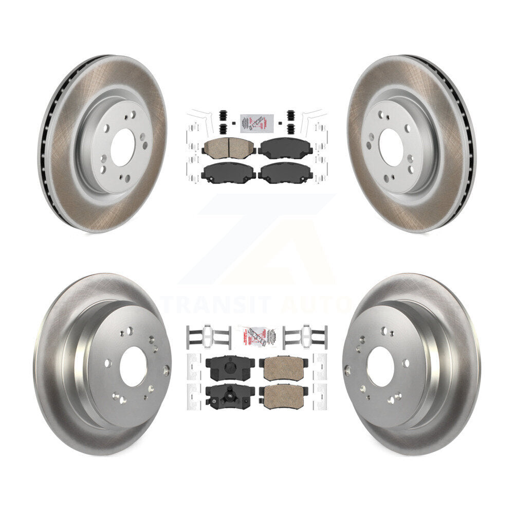 Front Rear Ceramic Pads And Coated Disc Brake Rotors Kit For 2012-2016 Honda CR-V FWD KGA-101776