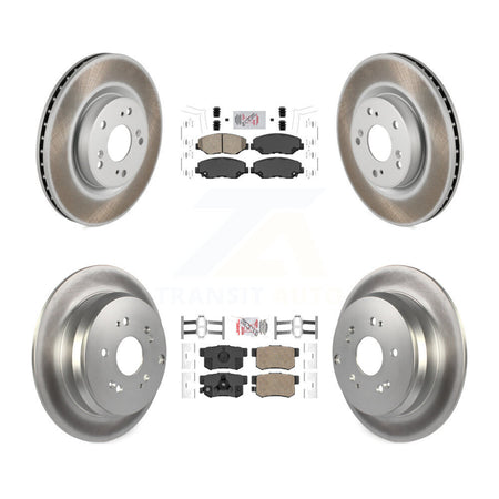 Front Rear Ceramic Pads And Coated Disc Brake Rotors Kit For 2012-2016 Honda CR-V FWD KGA-101776