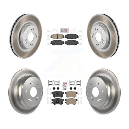 Front Rear Ceramic Pads And Coated Disc Brake Rotors Kit For 2012-2016 Honda CR-V FWD KGA-101777