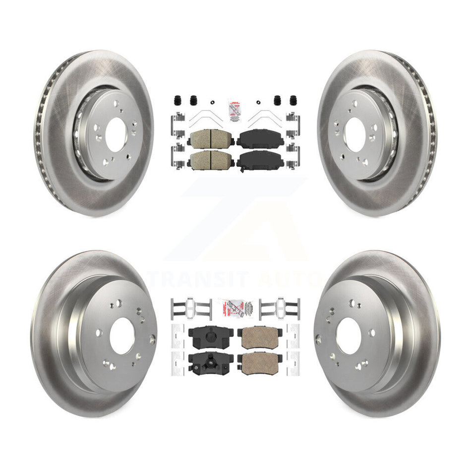 Front Rear Ceramic Pads And Coated Disc Brake Rotors Kit For 2013-2018 Acura RDX KGA-101780