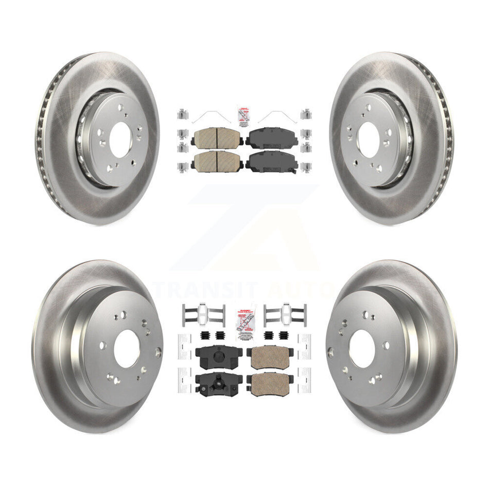 Front Rear Ceramic Pads And Coated Disc Brake Rotors Kit For 2013-2018 Acura RDX KGA-101781