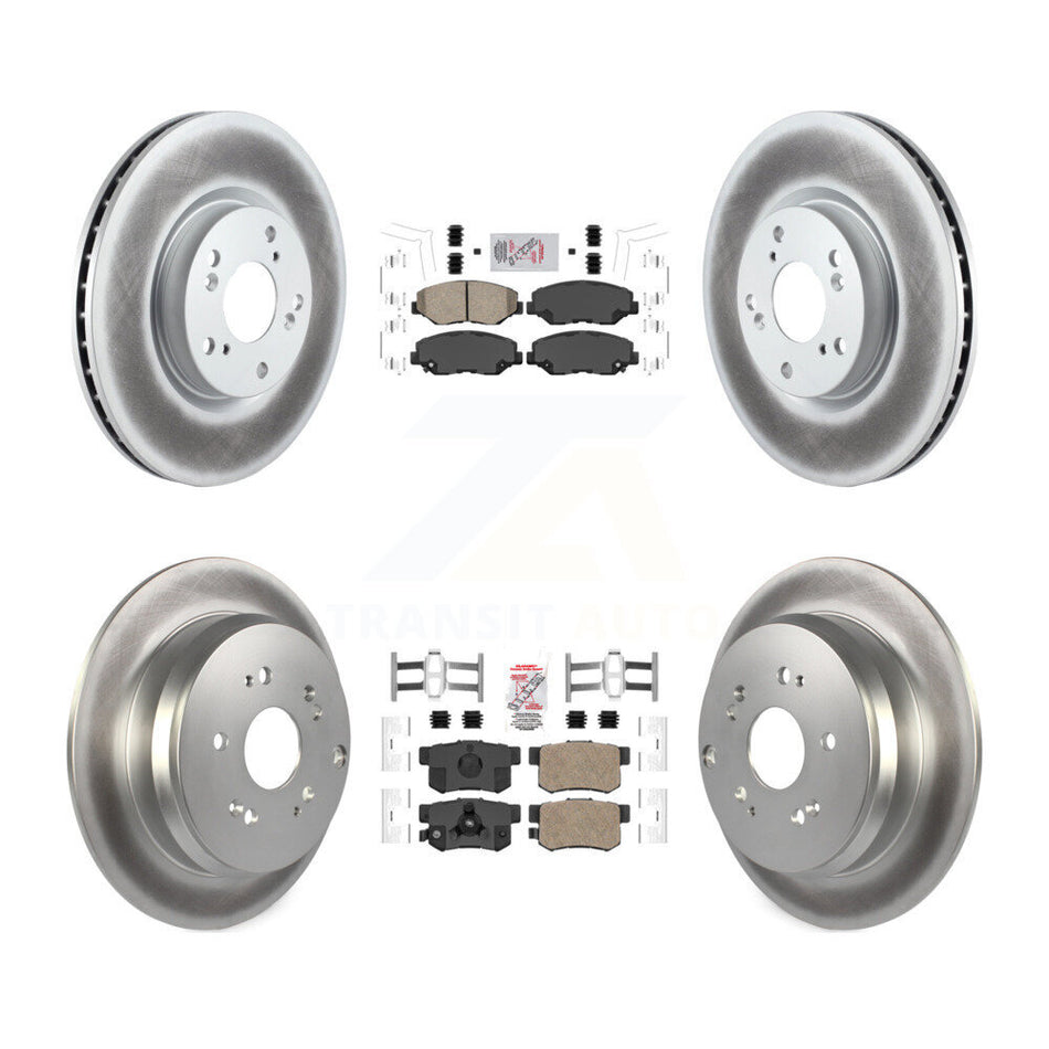 Front Rear Ceramic Pads And Coated Disc Brake Rotors Kit For 2005-2006 Honda CR-V KGA-101786