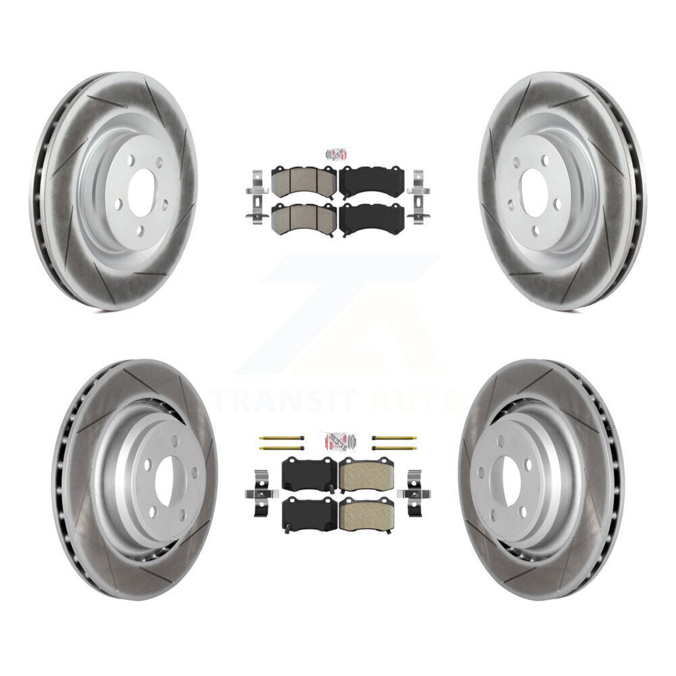 Front Rear Semi-Metallic Pad And Coated Disc Brake Rotor Kit For Dodge Challenger Charger KGA-101815