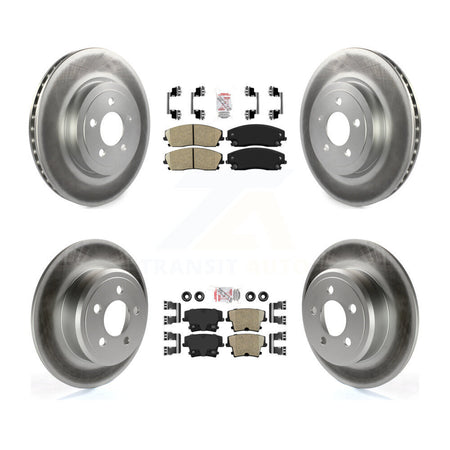 Front Rear Ceramic Pad & Coated Brake Rotor Kit For 2015-2018 Dodge Charger RWD with 3.6L KGA-101817
