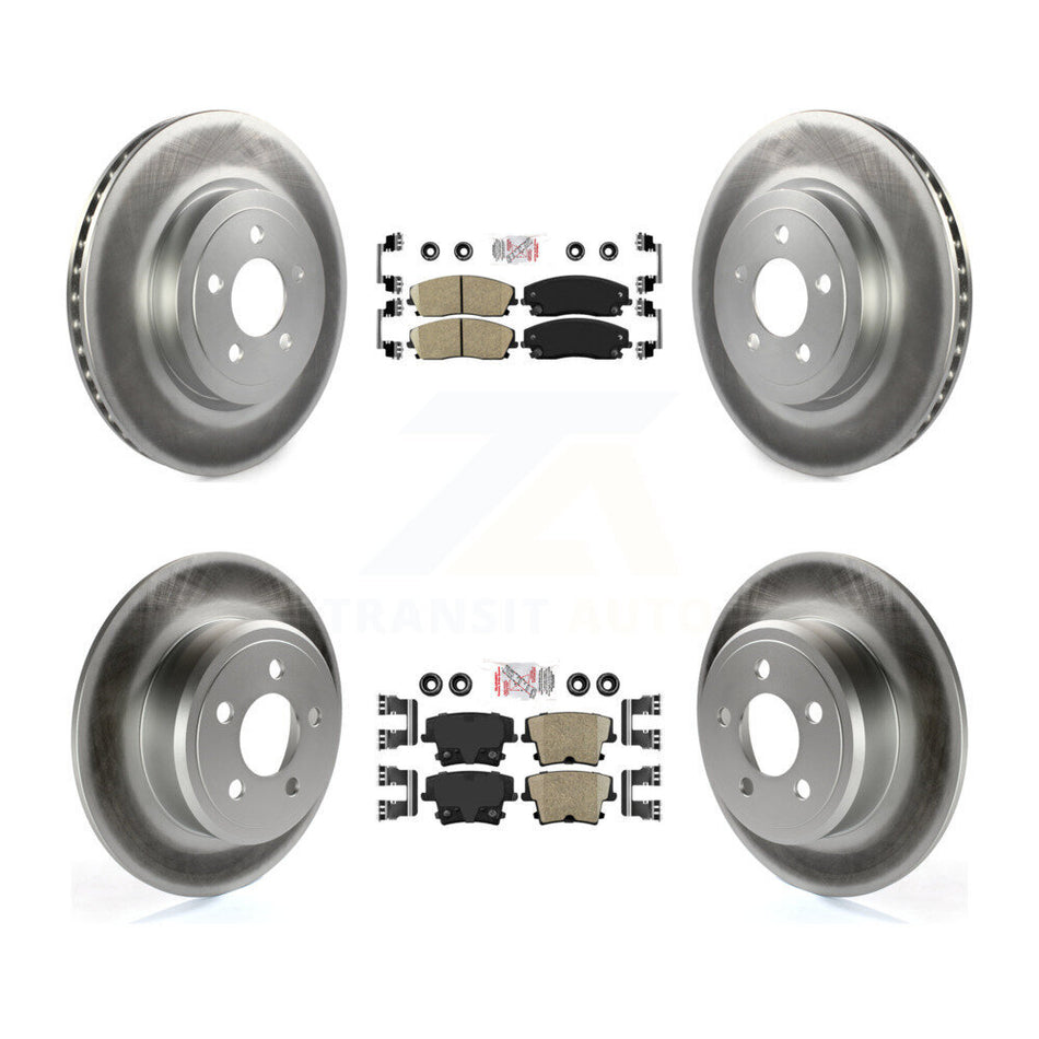 Front Rear Ceramic Pad & Coated Brake Rotor Kit For 2015-2018 Dodge Charger RWD with 3.6L KGA-101818