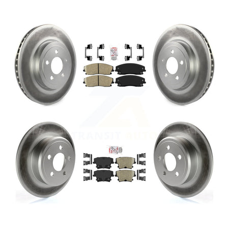 Front Rear Ceramic Pad & Coated Brake Rotor Kit For 2015-2018 Dodge Charger RWD with 3.6L KGA-101819