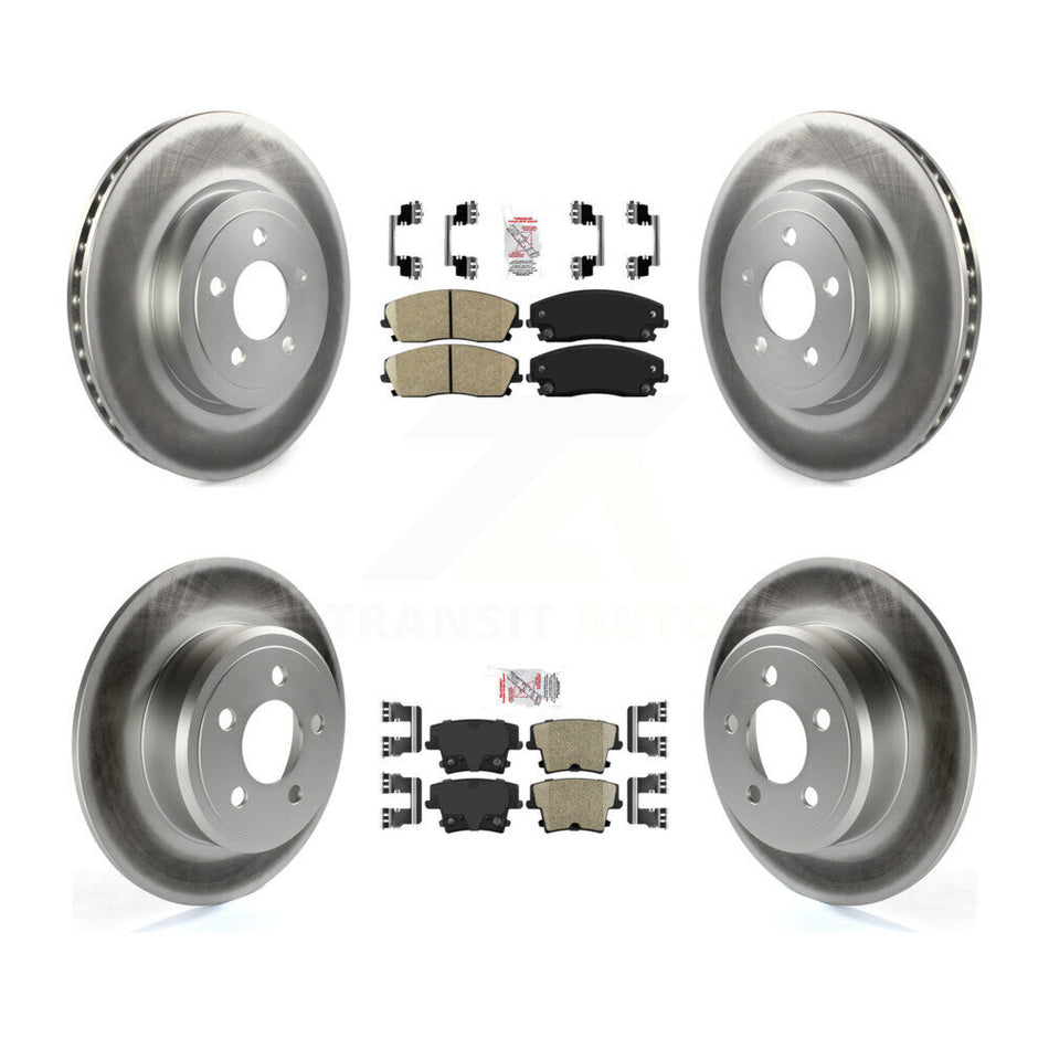 Front Rear Ceramic Pad & Coated Brake Rotor Kit For 2015-2018 Dodge Charger RWD with 3.6L KGA-101819