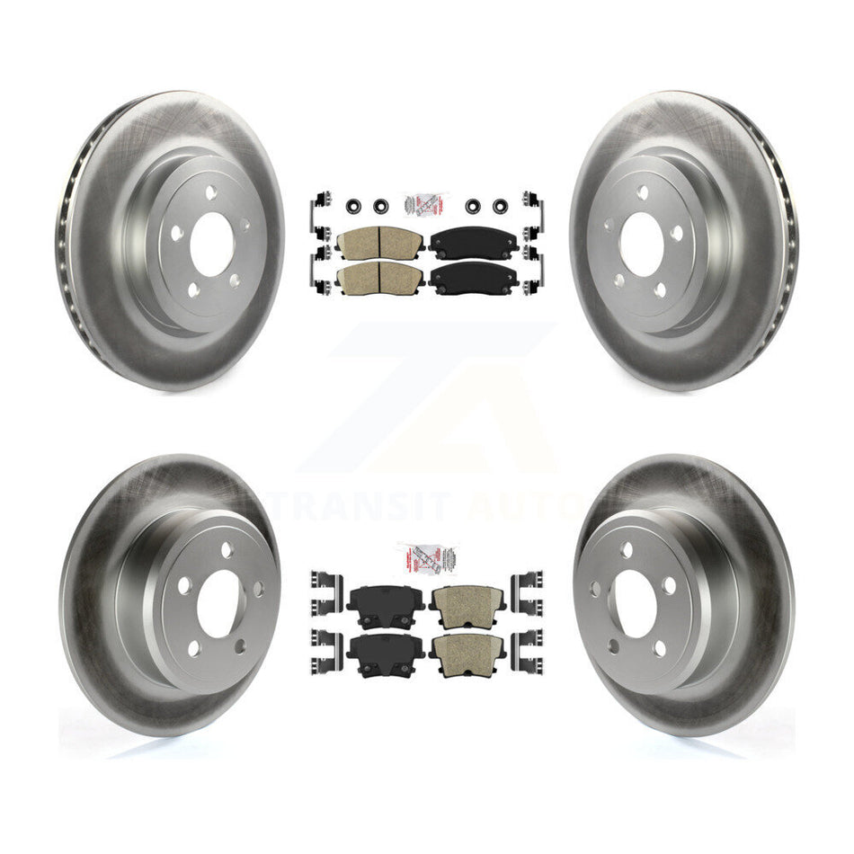 Front Rear Ceramic Pad & Coated Brake Rotor Kit For 2015-2018 Dodge Charger RWD with 3.6L KGA-101820