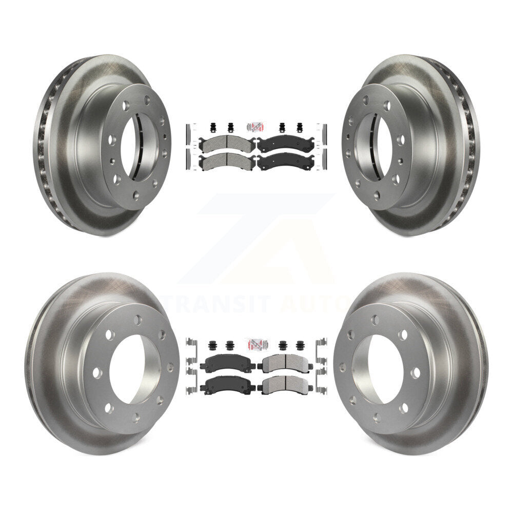 Front Rear Semi-Metallic Pad Coated Brake Rotor Kit For GMC Savana 2500 Chevrolet Express KGA-101849