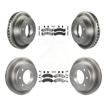 Front Rear Semi-Metallic Pad Coated Brake Rotor Kit For GMC Savana 2500 Chevrolet Express KGA-101849