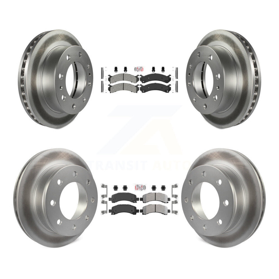 Front Rear Semi-Metallic Pad Coated Brake Rotor Kit For GMC Savana 2500 Chevrolet Express KGA-101849