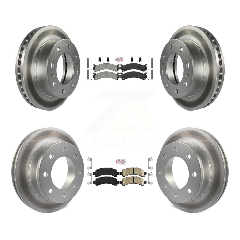 Front Semi-Metallic Rear Ceramic Pad Coated Brake Rotor Kit For GMC Savana 2500 Chevrolet KGA-101851