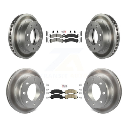 Front Semi-Metallic Rear Ceramic Pad Coated Brake Rotor Kit For GMC Savana 2500 Chevrolet KGA-101851