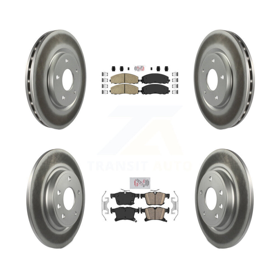 Front Rear Ceramic Pad Coated Brake Rotor Kit For Chrysler Pacifica Grand Caravan Voyager KGA-101855