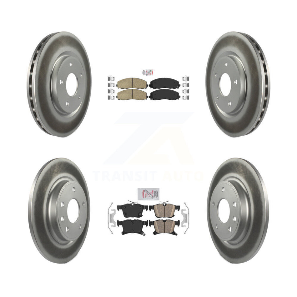 Front Rear Ceramic Pad Coated Brake Rotor Kit For Chrysler Pacifica Grand Caravan Voyager KGA-101856